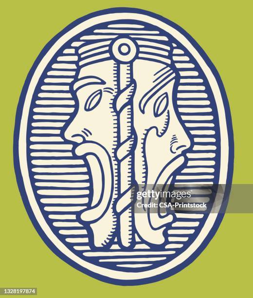 thespian symbol - theater masks stock illustrations