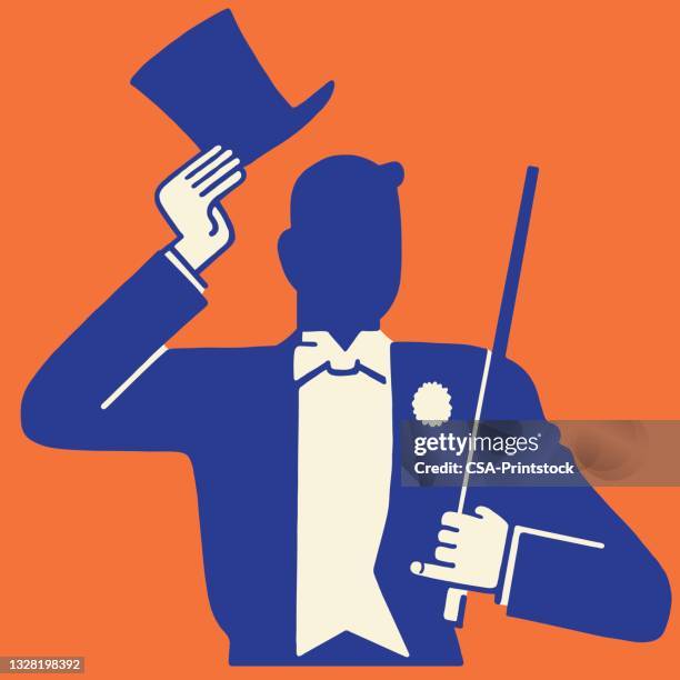 man in tuxedo and top hat - tuxedo stock illustrations