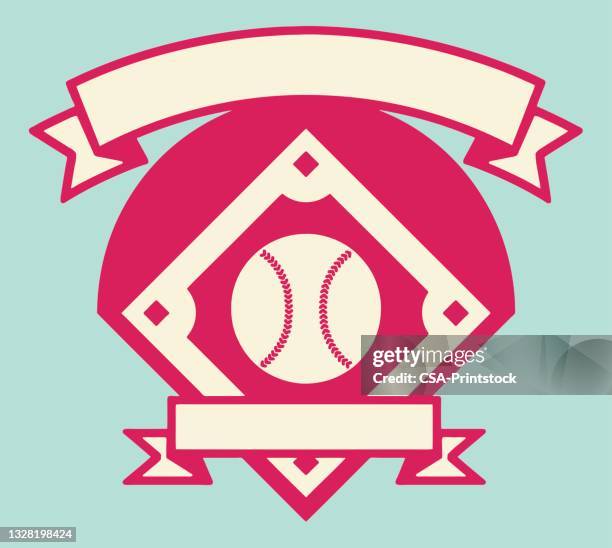 ilustraciones, imágenes clip art, dibujos animados e iconos de stock de bandera de béisbol - béisbol