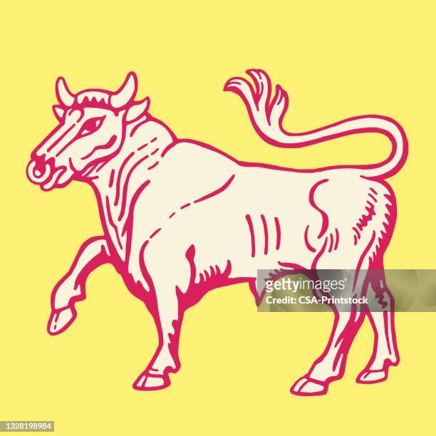 illustrazioni stock, clip art, cartoni animati e icone di tendenza di toro - toro segno zodiacale