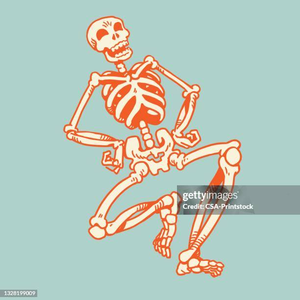 laughing skeleton - funny skeleton stock illustrations