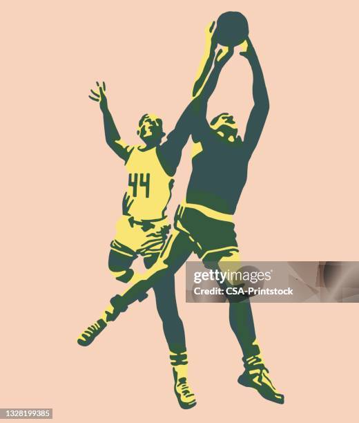 illustrazioni stock, clip art, cartoni animati e icone di tendenza di giocatori di basket - sportsman stock illustrations