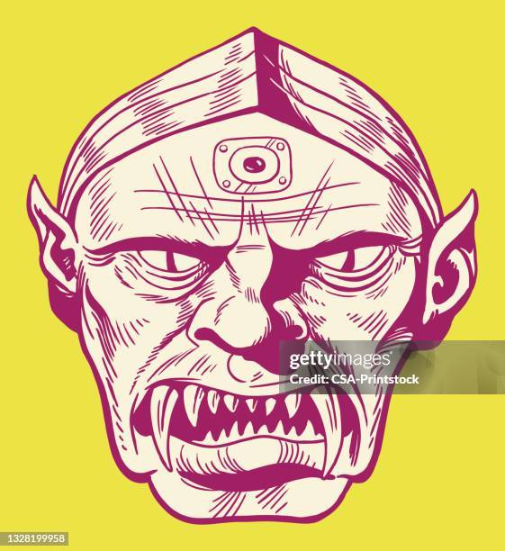 monster face - unexpected stock illustrations