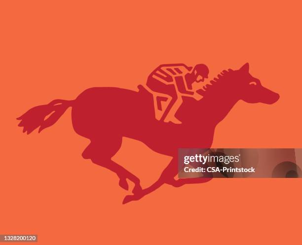 horseback rider - jockey racing stock illustrations