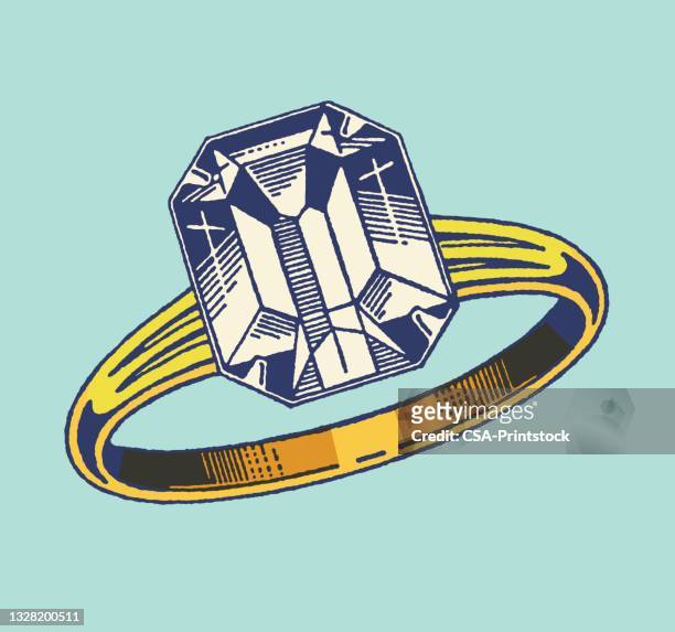 stockillustraties, clipart, cartoons en iconen met diamond ring - engagement ring