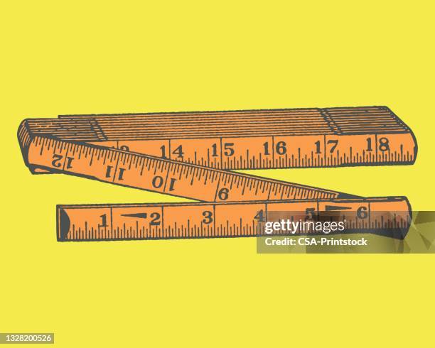 folding ruler - meter stick stock illustrations