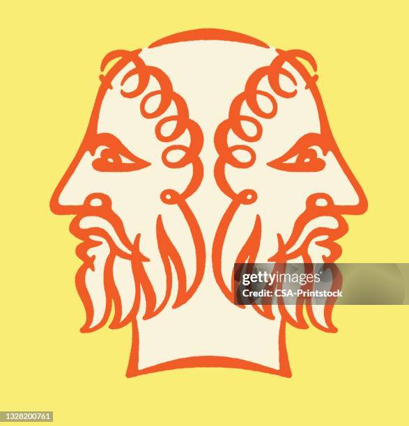 man with two faces - bipolar disorder stock illustrations