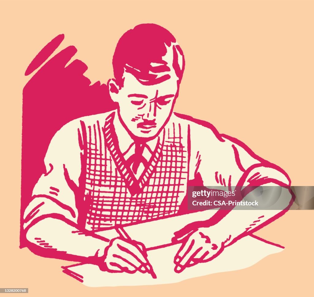Man Script Writing Man Writing High-Res Vector Graphic - Getty Images
