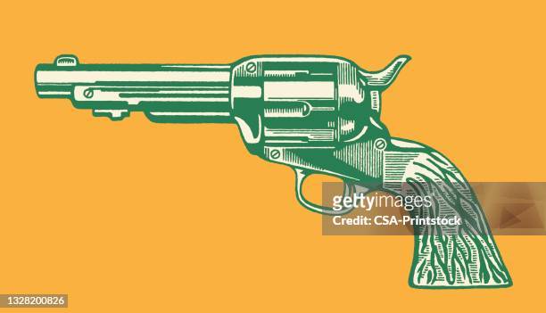 stockillustraties, clipart, cartoons en iconen met revolver - handgun
