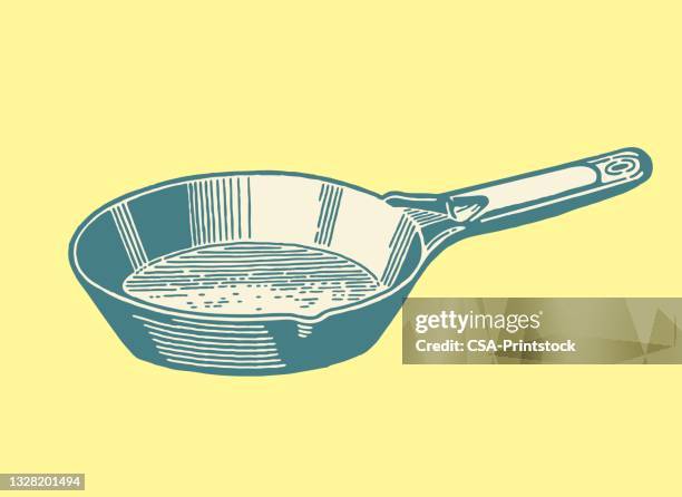 frying pan - kitsch kitchen stock illustrations