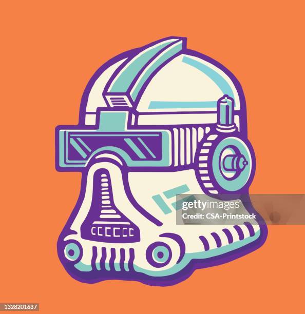 full helmet - outer space logo stock illustrations