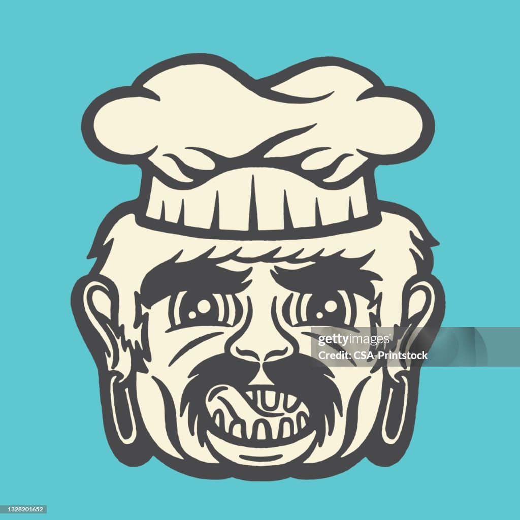 Chef with Large Eyebrows and Mustache
