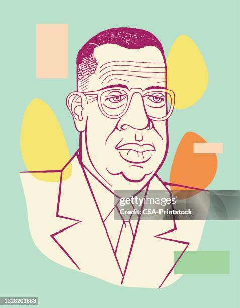 portrait of a man - office serious stock illustrations