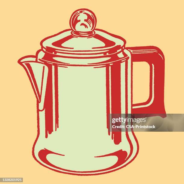 illustration of kettle - kitsch kitchen stock illustrations