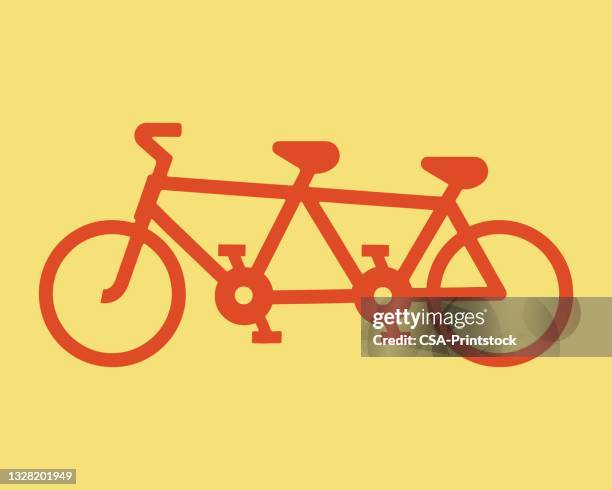 bicycle built for two - tandem stock illustrations