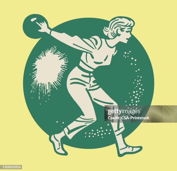 illustrazioni stock, clip art, cartoni animati e icone di tendenza di illustrazione del bowling femminile - ten pin bowling