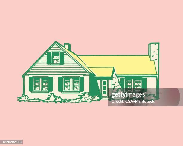 illustrazioni stock, clip art, cartoni animati e icone di tendenza di vista della casa - periferia