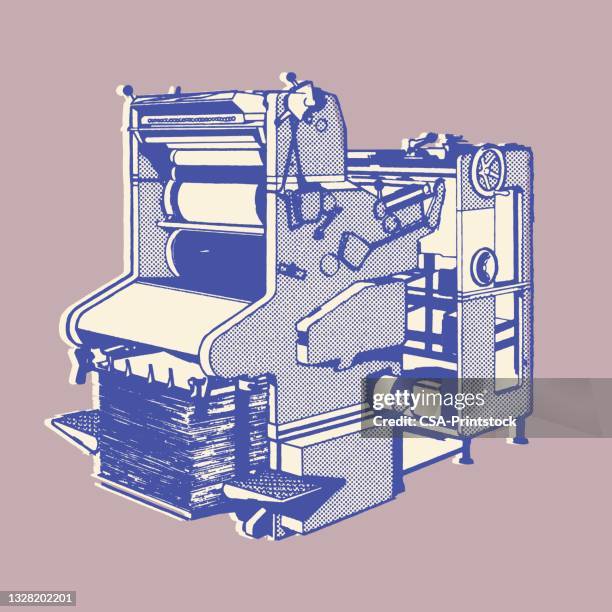 view of printing machine - printing press 幅插畫檔、美工圖案、卡通及圖標