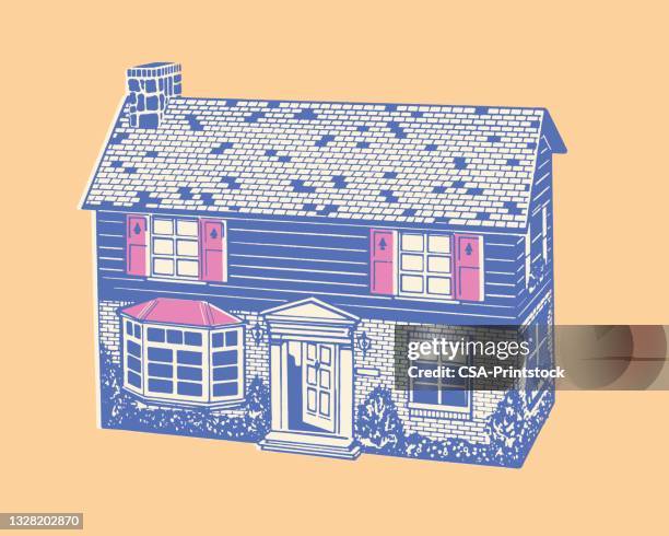 facade of old-fashioned house - dollhouse 幅插畫檔、�美工圖案、卡通及圖標