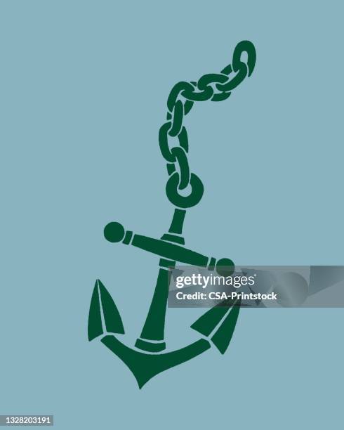 stockillustraties, clipart, cartoons en iconen met illustration of anchor - anker