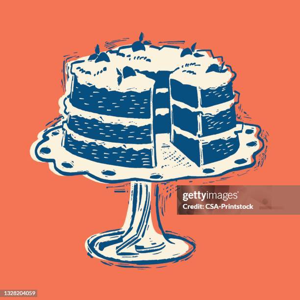 illustration of cake - cake illustration stock illustrations