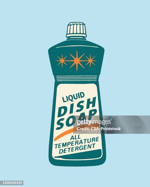 illustrations, cliparts, dessins animés et icônes de illustration avec bouteille avec liquide vaisselle - liquide vaisselle