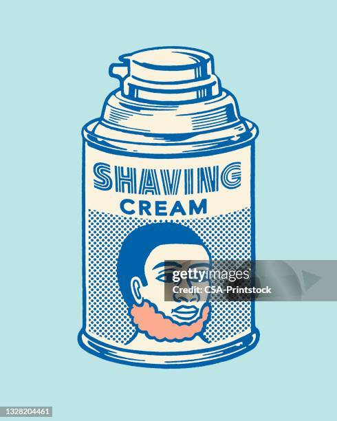 stockillustraties, clipart, cartoons en iconen met view of shaving cream can - shaving cream