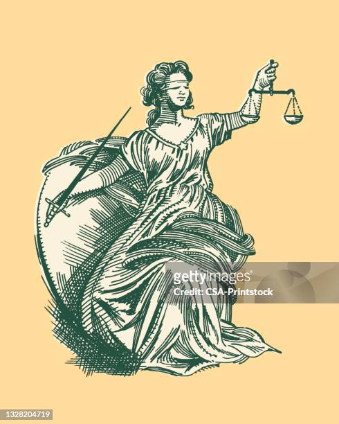 illustration of lady justice - justice stock illustrations