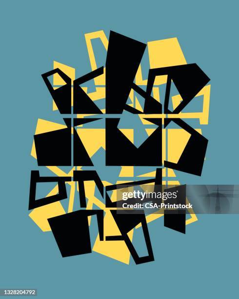 view of abstract geometrical mosaic - tacky wallpaper stock illustrations