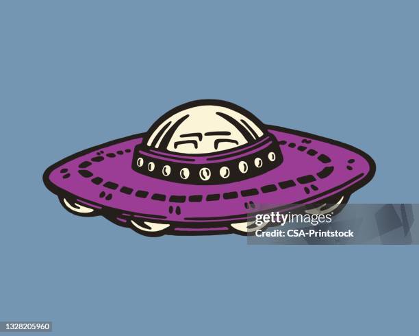 illustrations, cliparts, dessins animés et icônes de illustration de soucoupe volante - extraterrestre