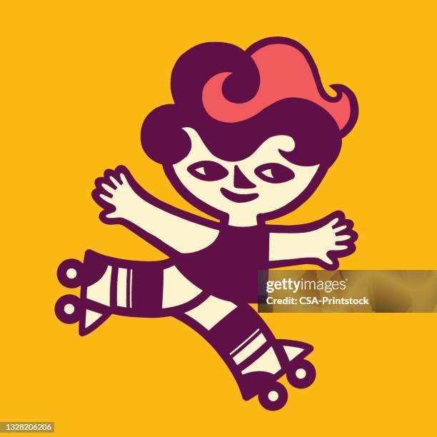 rollerskater - roller skating stock illustrations