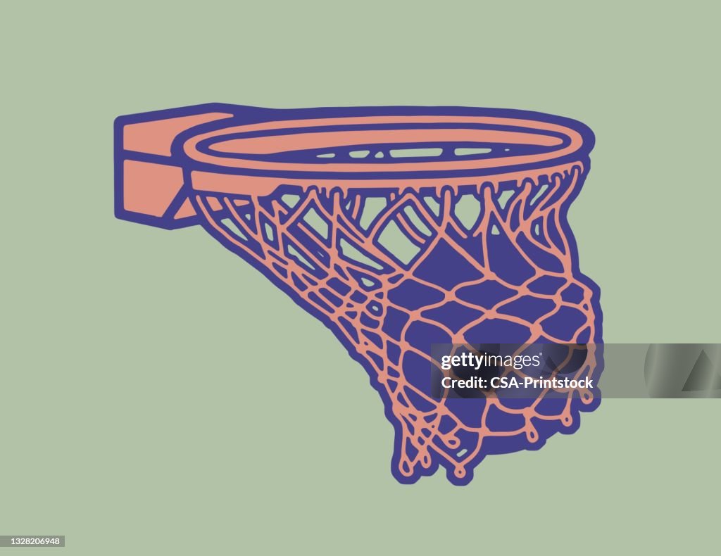 Basketball Swishing in a Hoop