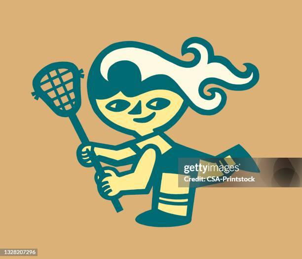 lacrosse player - lacrosse stock illustrations