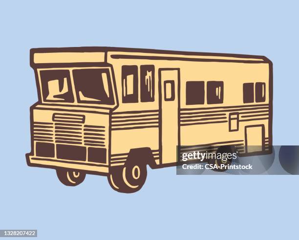 rv camper - trailer stock illustrations