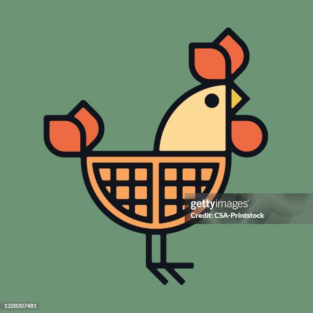 waffle and chicken - waffles stock illustrations