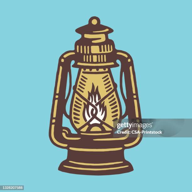 kerosene lantern - camping lantern stock illustrations