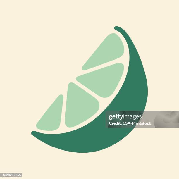 citrus wedge - limes stock illustrations