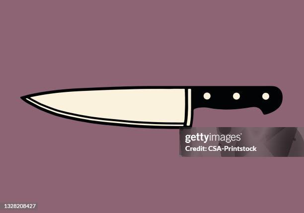 one knife - kitsch kitchen stock illustrations