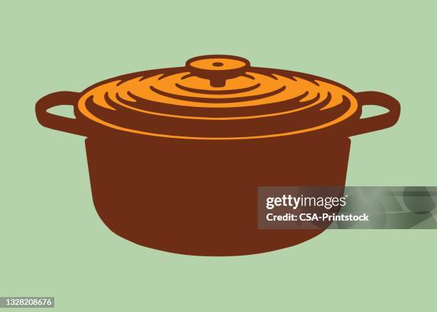 dutch oven - cooking pan stock illustrations