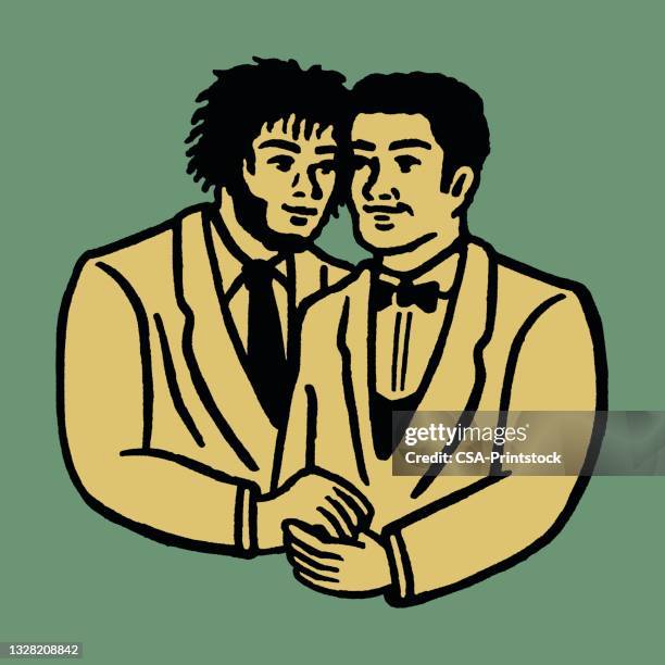 gay couple - handsome couple stock illustrations