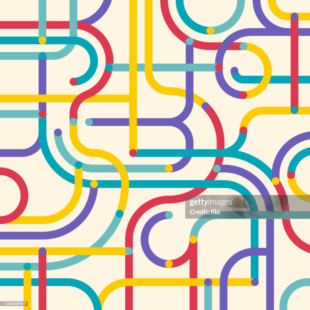 Abstract Maze Route Subway Intersection Background Pattern