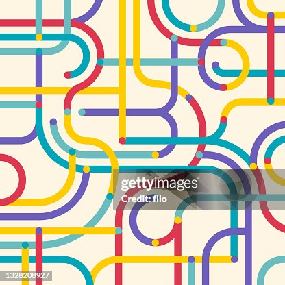 Abstract Maze Route Subway Intersection Background Pattern Abstract Maze Route Subway Intersection Background Pattern