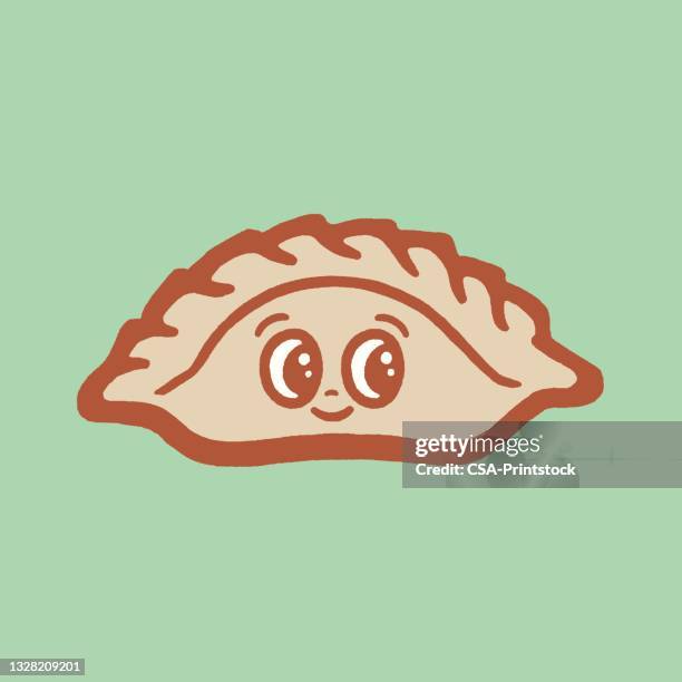 potsticker character - dumpling stock illustrations