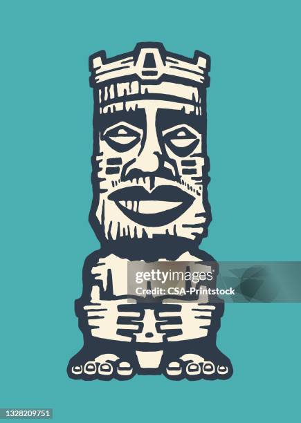 hölzerne tiki - tiki stock-grafiken, -clipart, -cartoons und -symbole