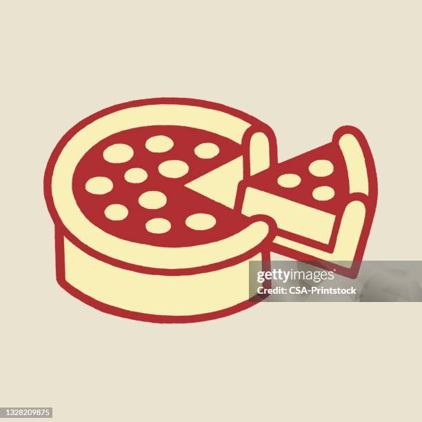 deep dish pizza - deep dish pizza stock illustrations