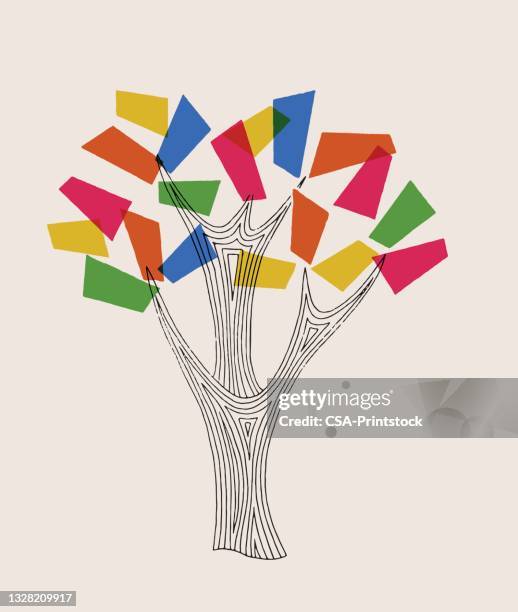 bildbanksillustrationer, clip art samt tecknat material och ikoner med abstract tree - släktträd