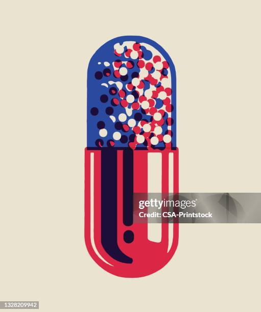 medicine capsule - pop art stock illustrations