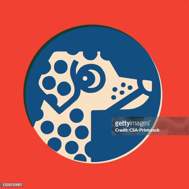 dalmatian dog icon - dalmatian dog stock illustrations