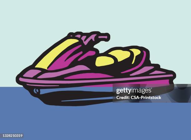 jet ski - boat logo stock illustrations
