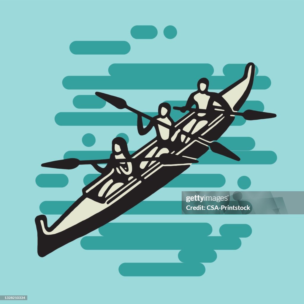 Three Person Kayak High-Res Vector Graphic - Getty Images